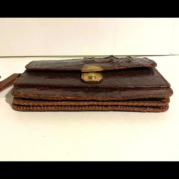 Handmade unisex crocodile clutch  wristlet bag - Picture 3 of 12